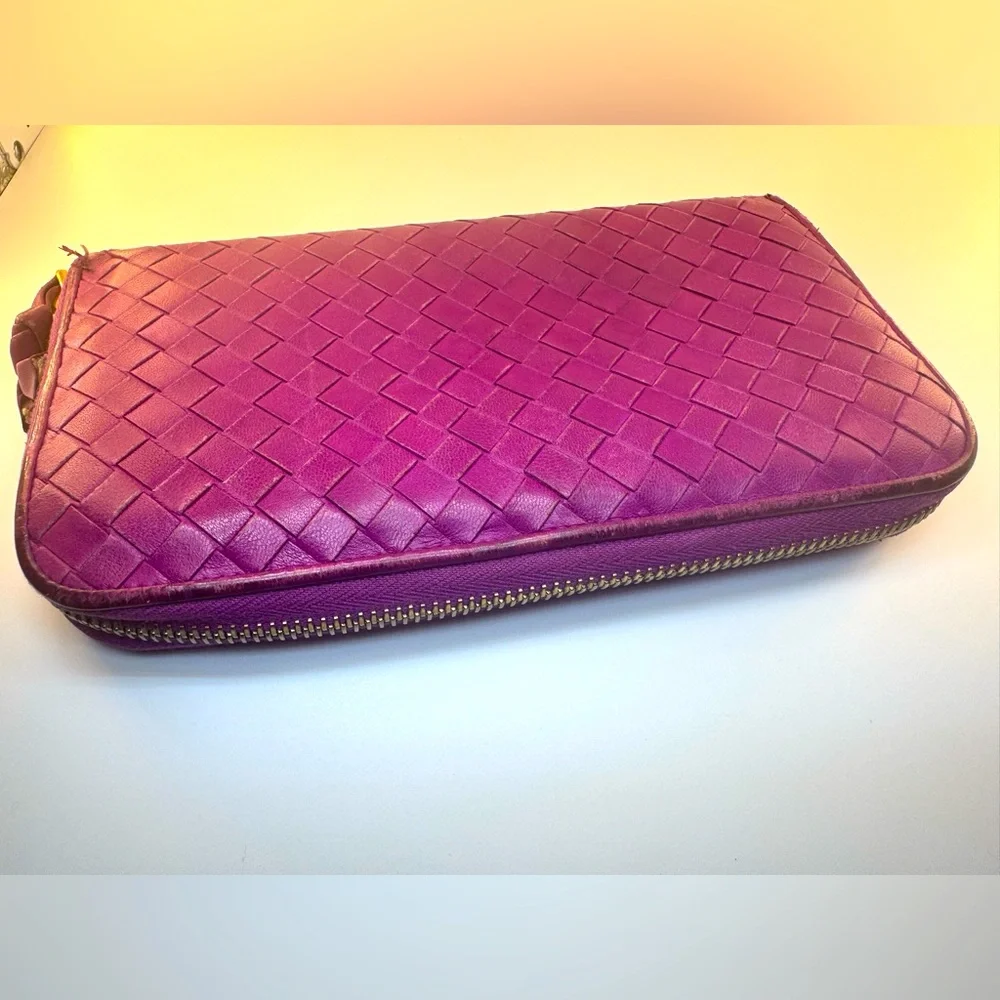 Bottega Veneta Clutch Bottega Veneta Orchid Intrecciato Zip Rare Purple wallet - Picture 8 of 14